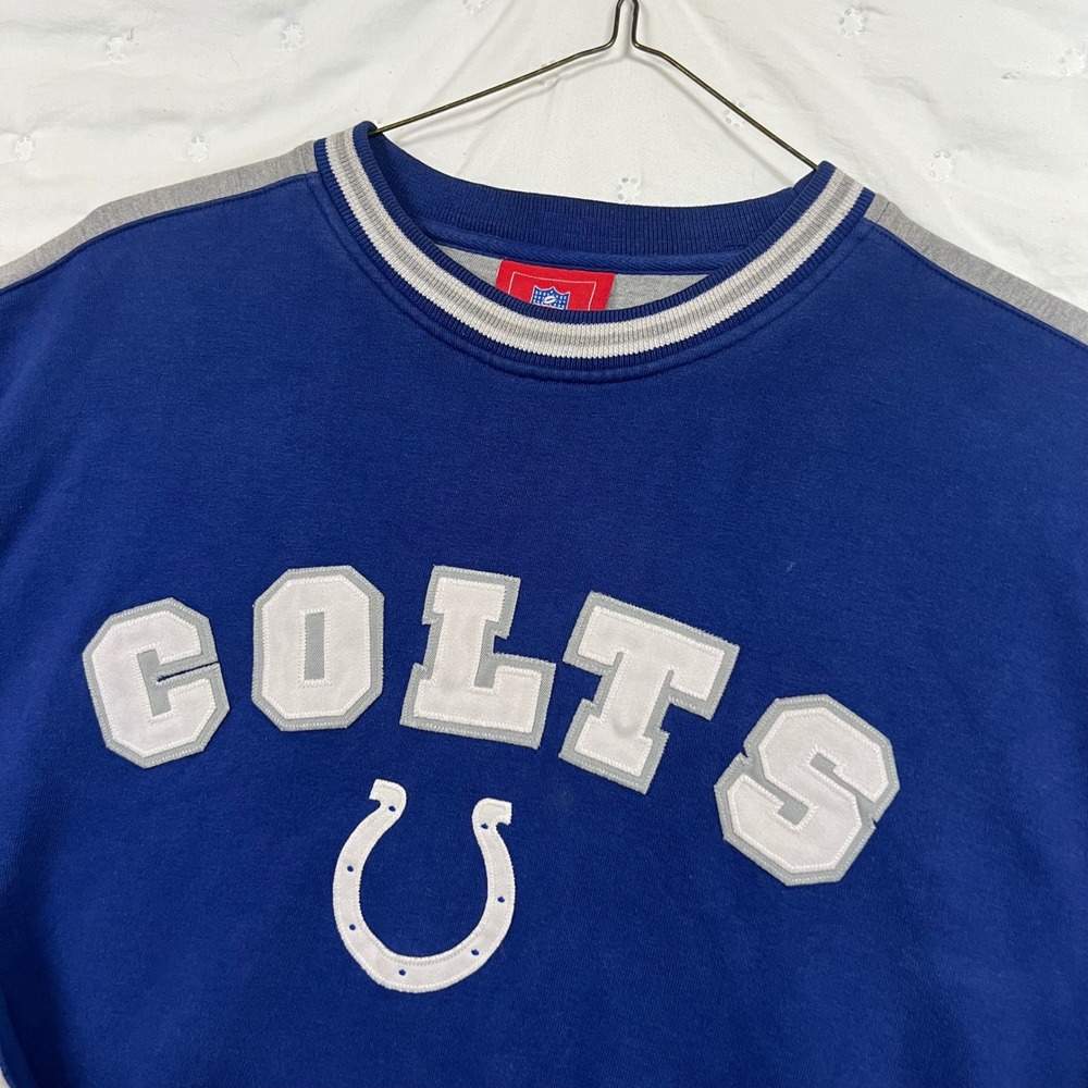 NFL Vtg Indianapolis Colts Crewneck Sweatshirt Blue Gray Mens Medium Pullover